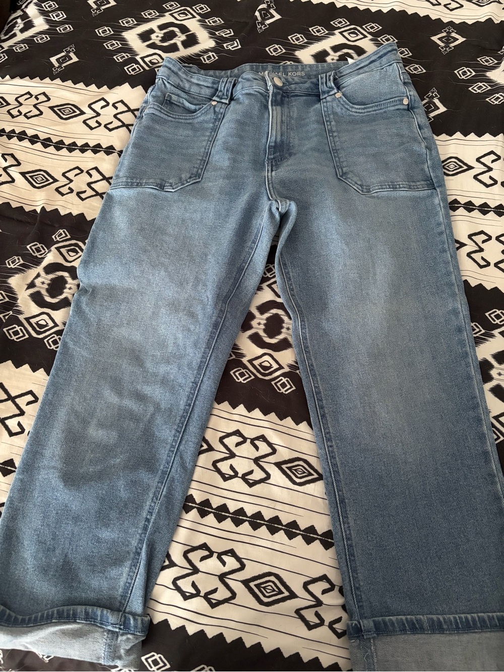 Michael Kors Light Blue Denim Jeans with Logo Waistband